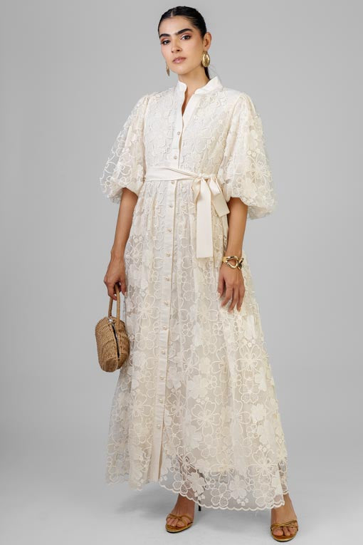 VESTIDO ORGANZA BORDADA