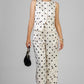 CONJUNTO CHALECO BEIGE POLKA