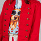 CHAQUETA ROJA ESTILO MILITAR