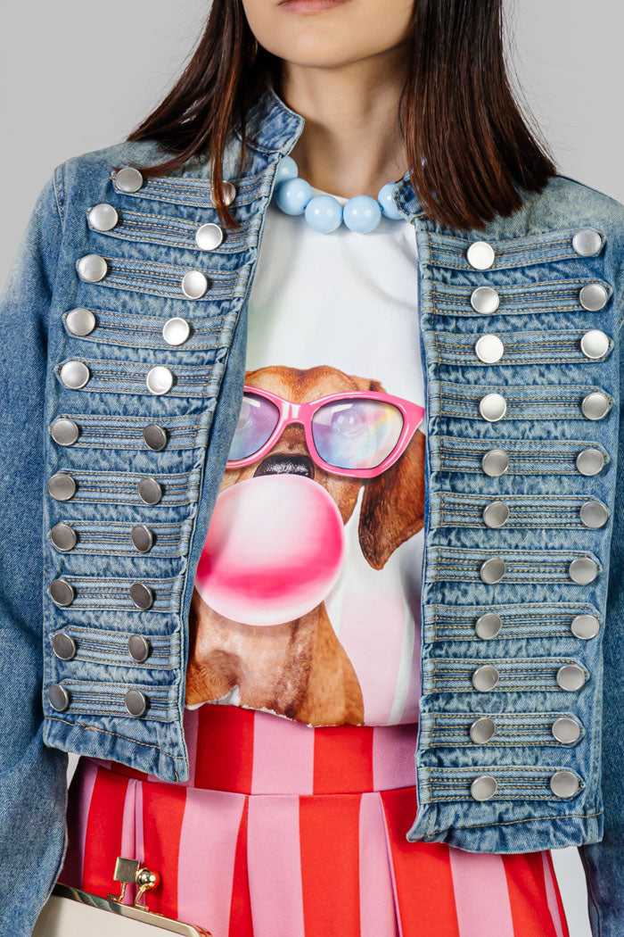 CHAQUETA DENIM ESTILO MILITAR