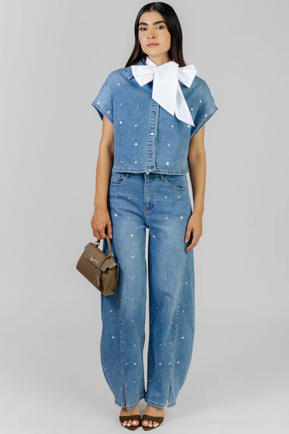 CONJUNTO DENIM CON TACHUELAS