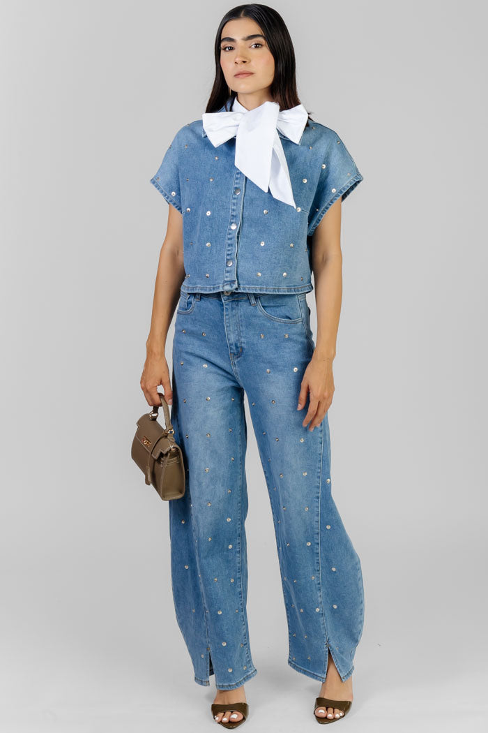 CONJUNTO DENIM CON TACHUELAS