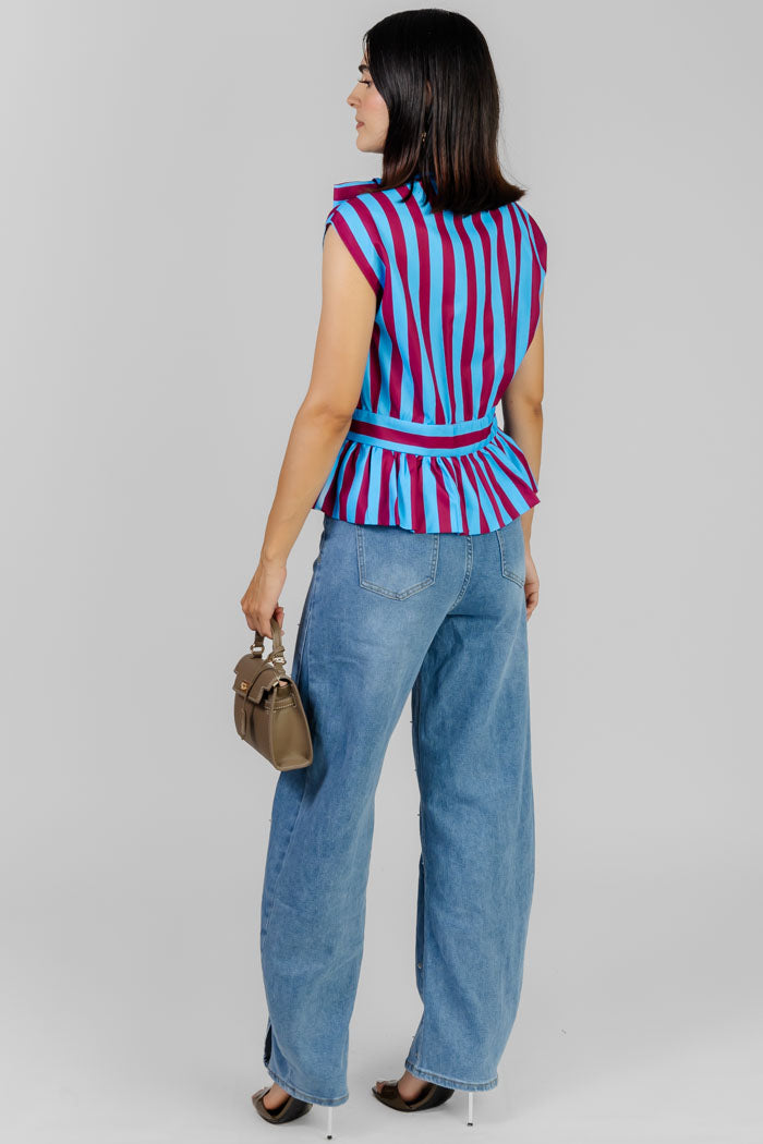 BLUSA STRIPES CON LAZO