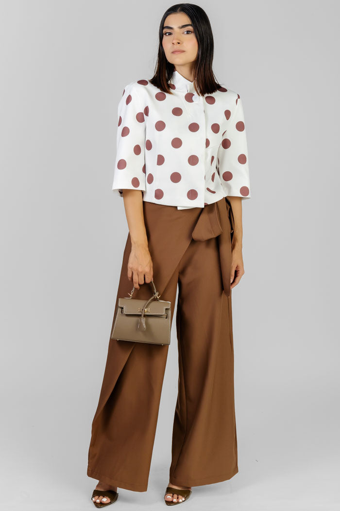 PANTALON WRAP CON LAZO