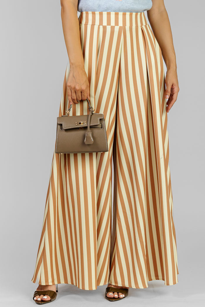 PANTALON RAYADO ANCHO ELEGANTE