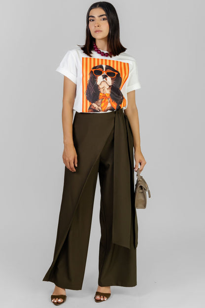PANTALON WRAP CON LAZO