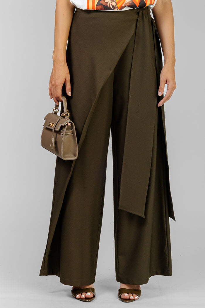 PANTALON WRAP CON LAZO