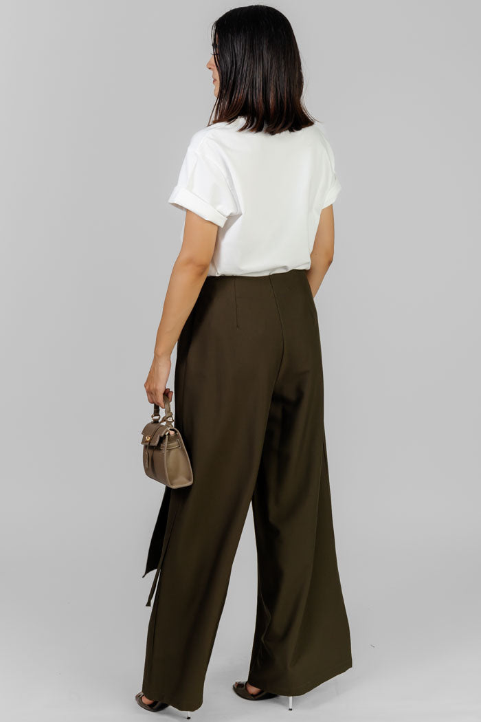 PANTALON WRAP CON LAZO