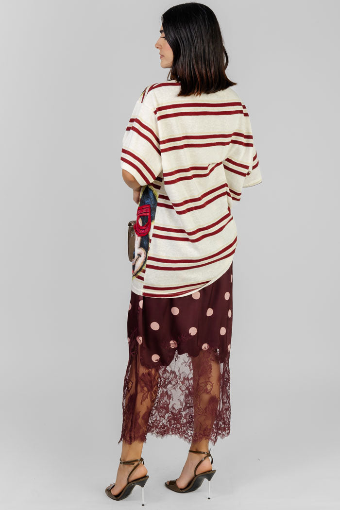 FALDA MIDI POLKA ENCAJE