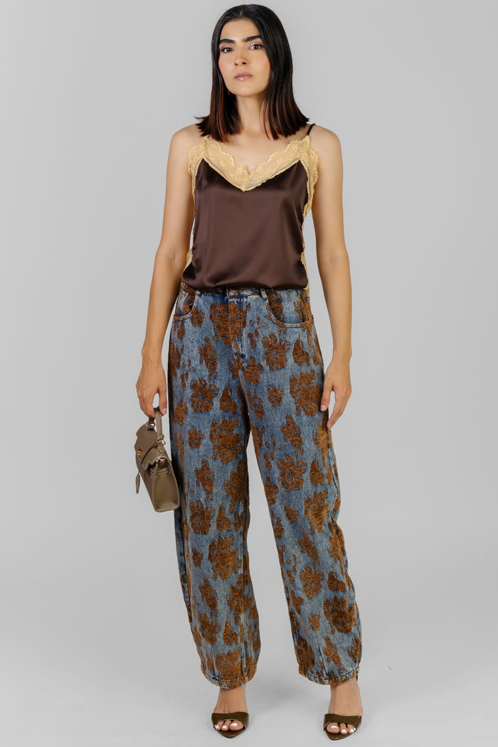BLUSA SATINADA CON ENCAJE