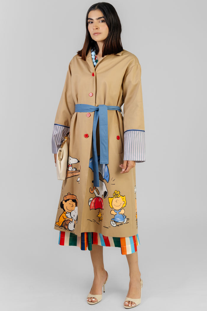 GABARDINA BEIGE ESTAMPADA