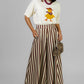 PANTALON RAYADO ANCHO ELEGANTE