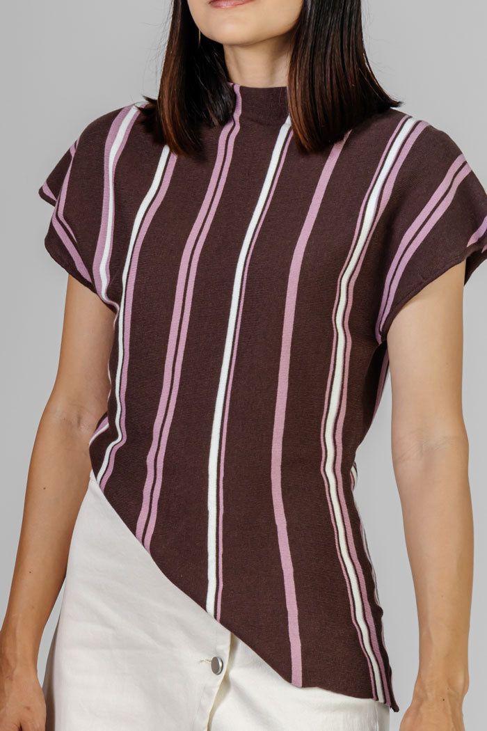 BLUSA A RAYAS ASIMÉTRICA