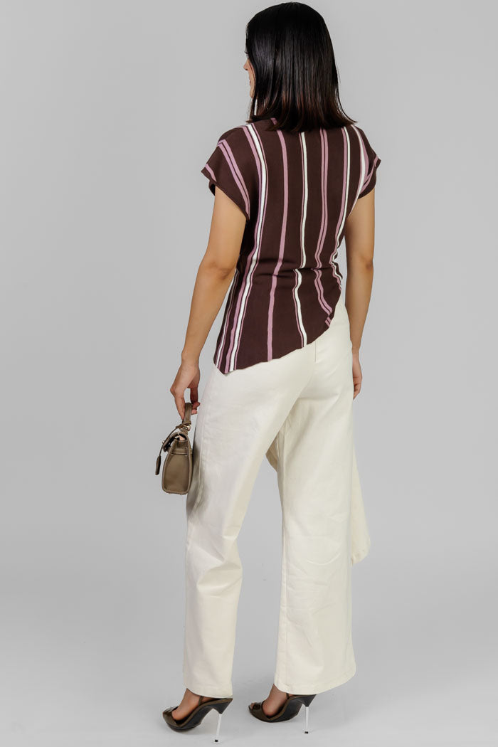 BLUSA A RAYAS ASIMÉTRICA