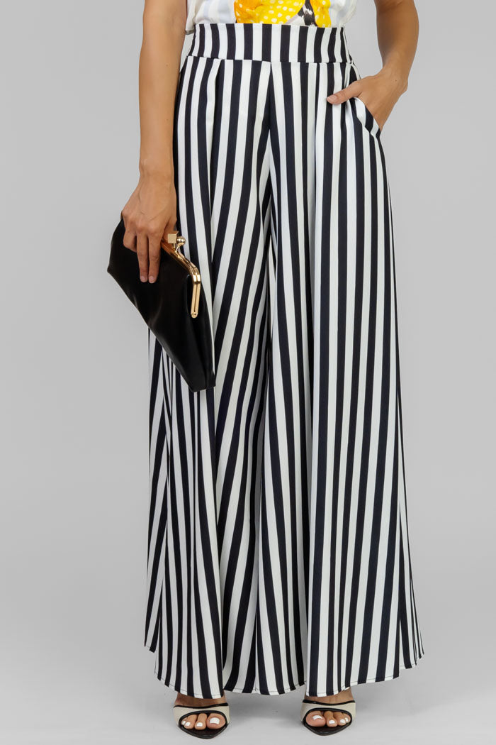 PANTALON RAYADO ANCHO ELEGANTE