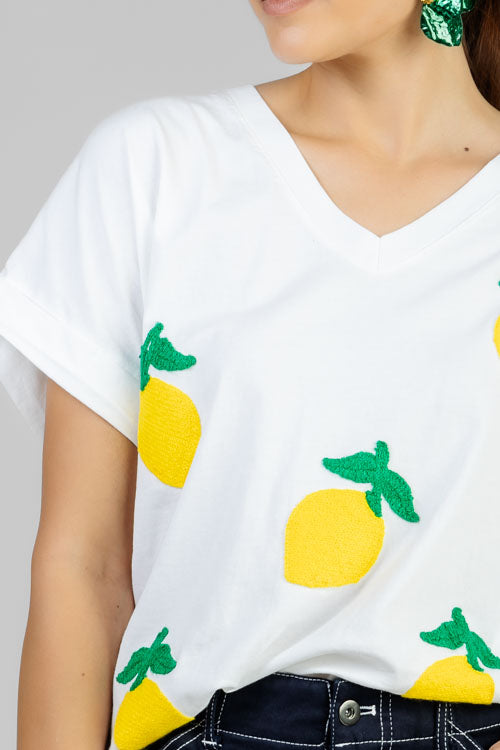 PLAYERA LIMONES BORDADOS