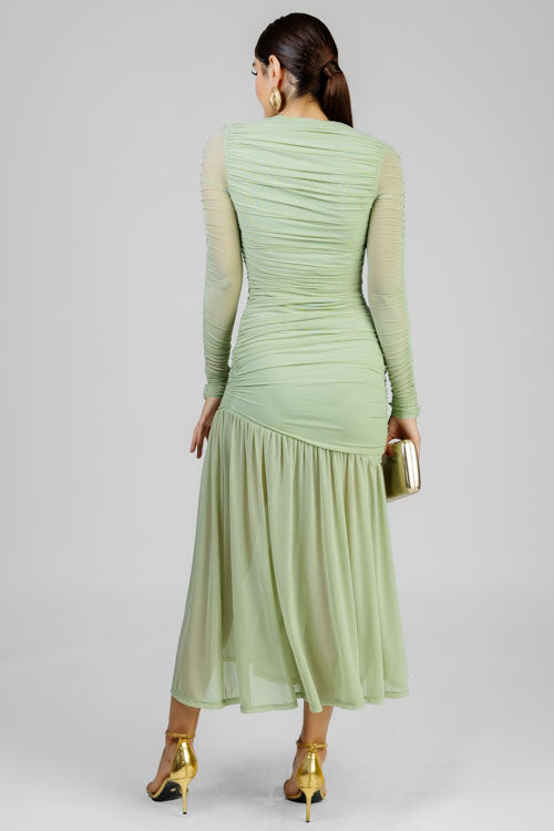 VESTIDO MESH VERDE