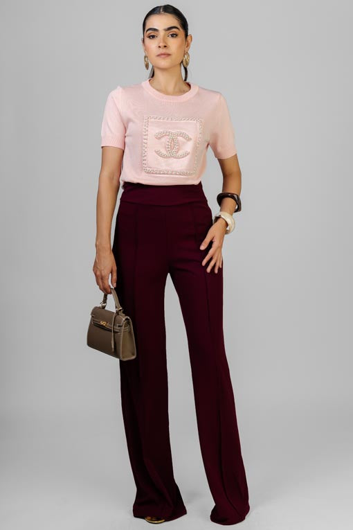 BLUSA TEJIDA LOGO PERLAS