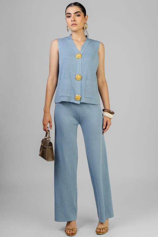 CONJUNTO TEJIDO BOTONES DORADO