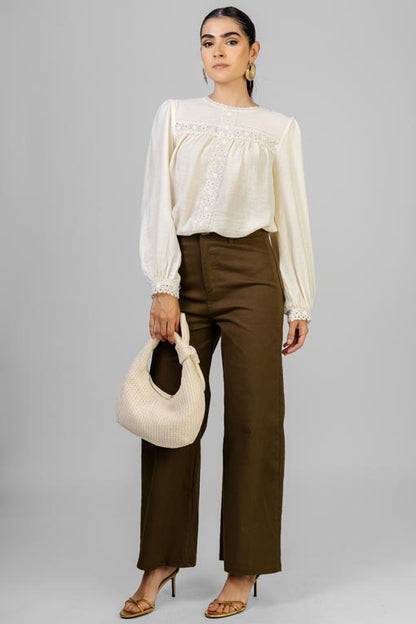 BLUSA BEIGE ENCAJES