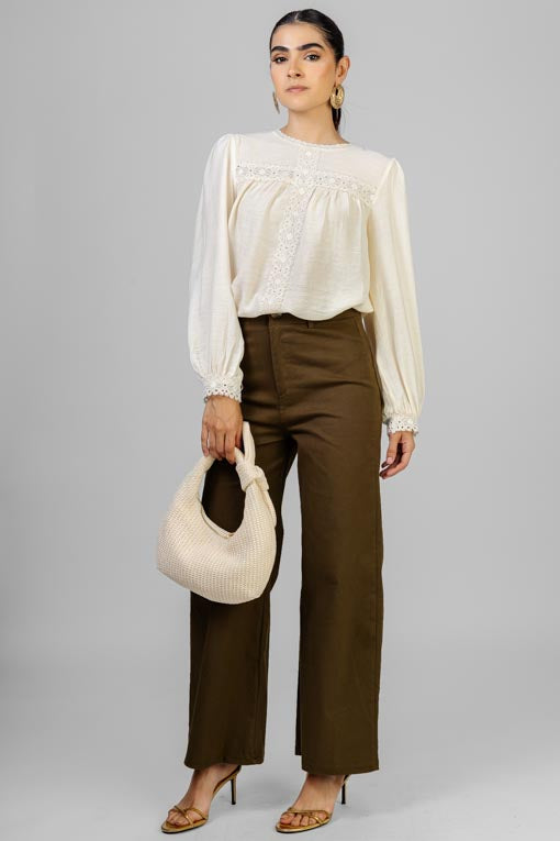 BLUSA BEIGE ENCAJES