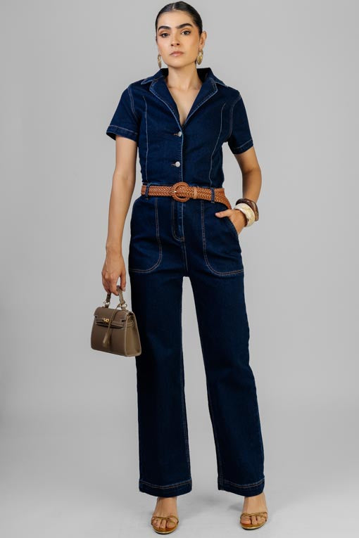 PALAZZO DENIM CINTO TRENZADO