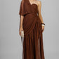 VESTIDO MESH MOKA FRUNCES