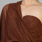 VESTIDO MESH MOKA FRUNCES