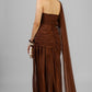 VESTIDO MESH MOKA FRUNCES