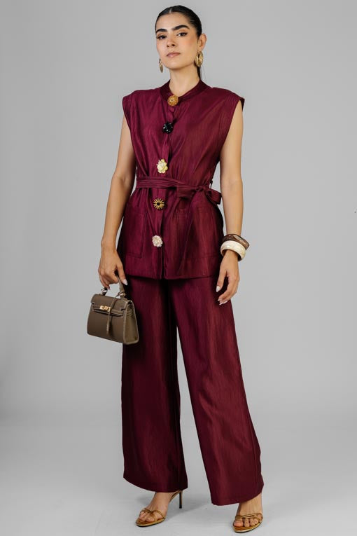 CONJUNTO CHALECO BOTONES PEDRERIA