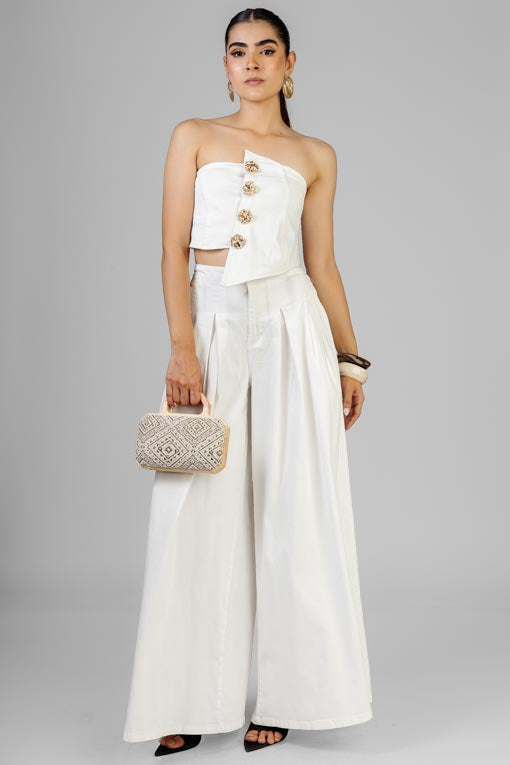 CONJUNTO TOP BOTONES DORADO