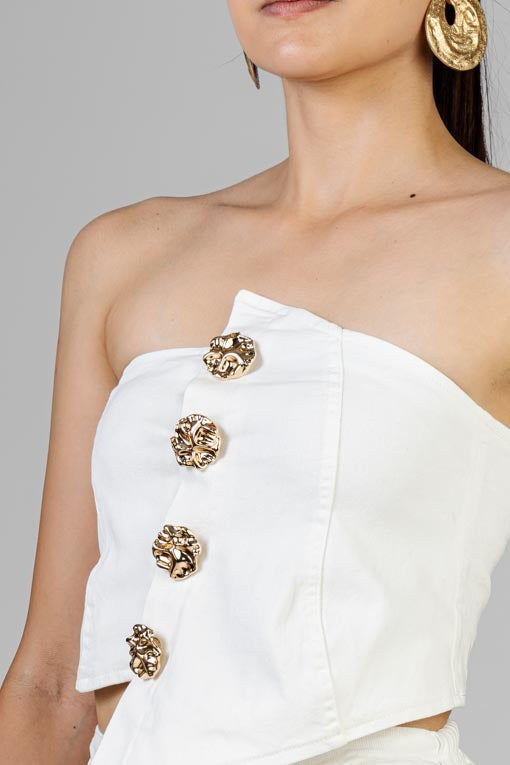CONJUNTO TOP BOTONES DORADO