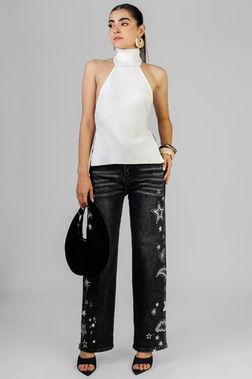 PANTALON ESTRELLAS BORDADA