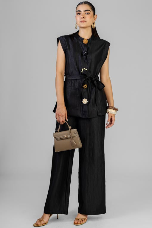 CONJUNTO CHALECO BOTONES PEDRERIA