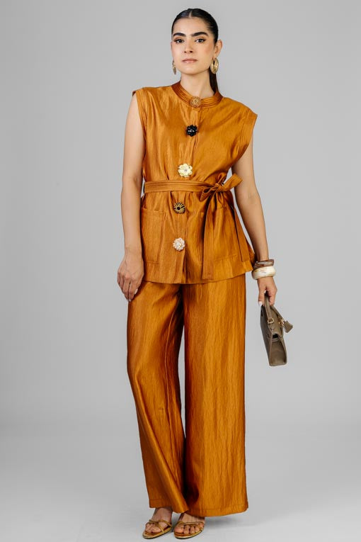 CONJUNTO CHALECO BOTONES PEDRERIA