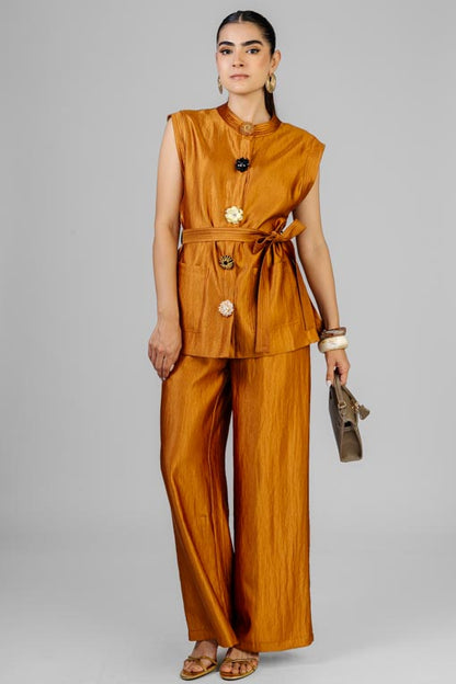 CONJUNTO CHALECO BOTONES PEDRERIA