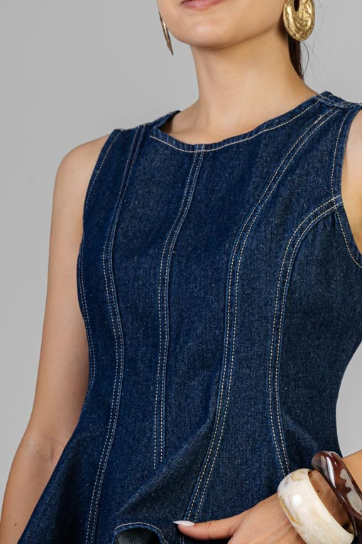 CONJUNTO DENIM BLUSA PEPLUM