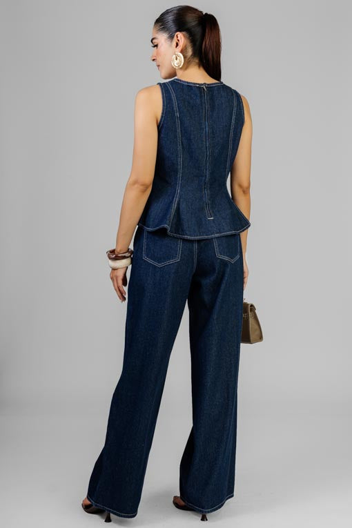 CONJUNTO DENIM BLUSA PEPLUM