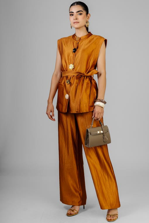 CONJUNTO CHALECO BOTONES PEDRERIA