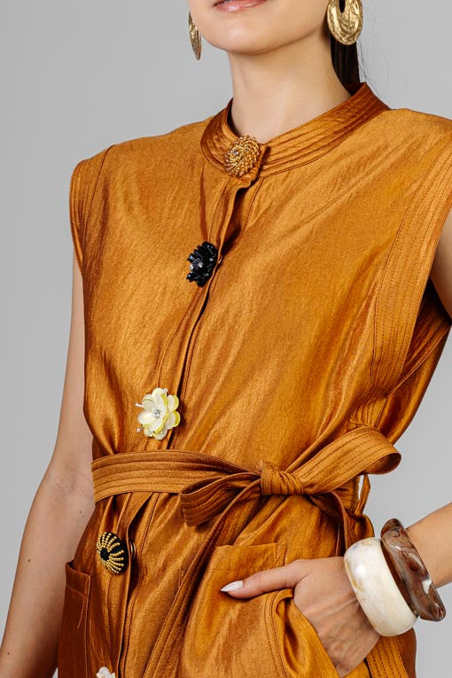 CONJUNTO CHALECO BOTONES PEDRERIA