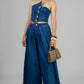 CONJUNTO TOP BOTONES DORADO