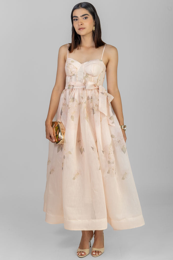 VESTIDO MIDI ESTAMPADO ROMÁNTICO