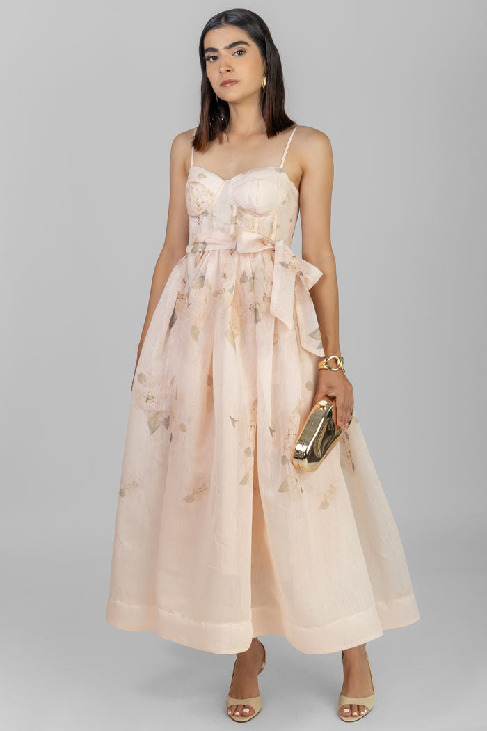 VESTIDO MIDI ESTAMPADO ROMÁNTICO