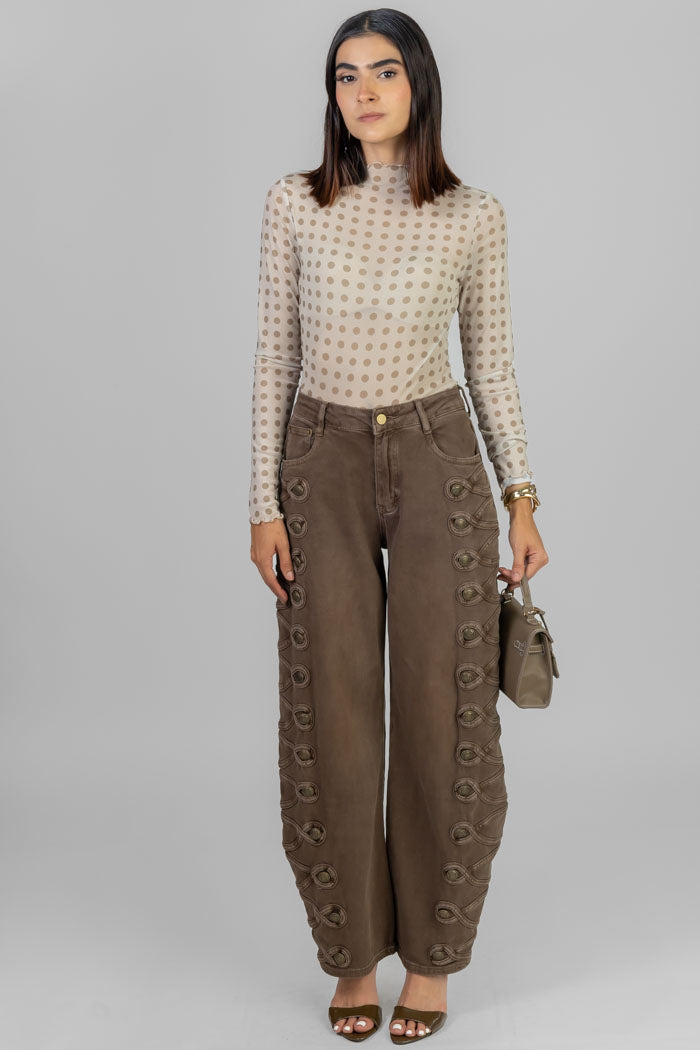 BLUSA ESTAMPADA CUELLO ALTO