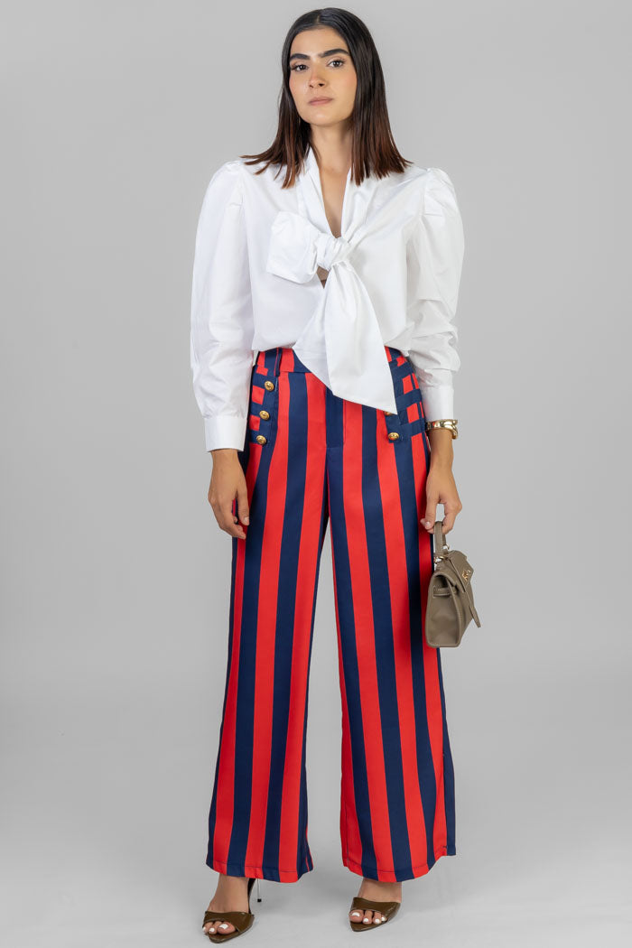 BLUSA BLANCA CON LAZO