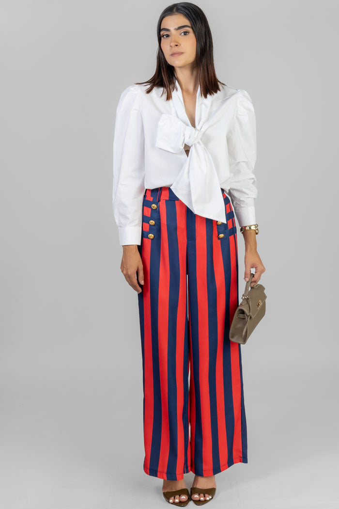 BLUSA BLANCA CON LAZO