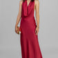 VESTIDO LARGO ROJO COWL