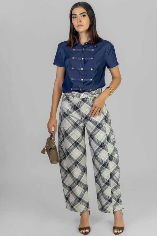 PANTALON CUADROS ESTILO WIDE