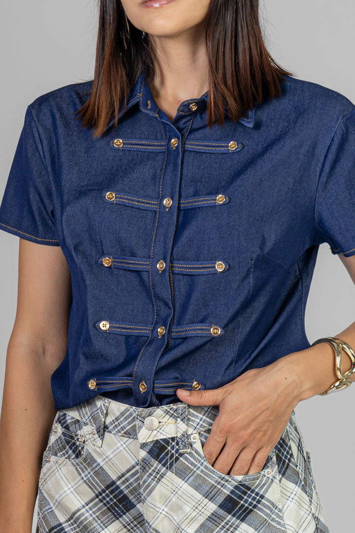 BLUSA ESTILO MILITAR DENIM