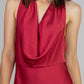 VESTIDO LARGO ROJO COWL